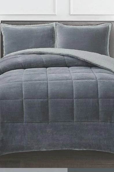 Pumi Çift Kişilik Yorgan Takımı 220x240 Cm Antrasit