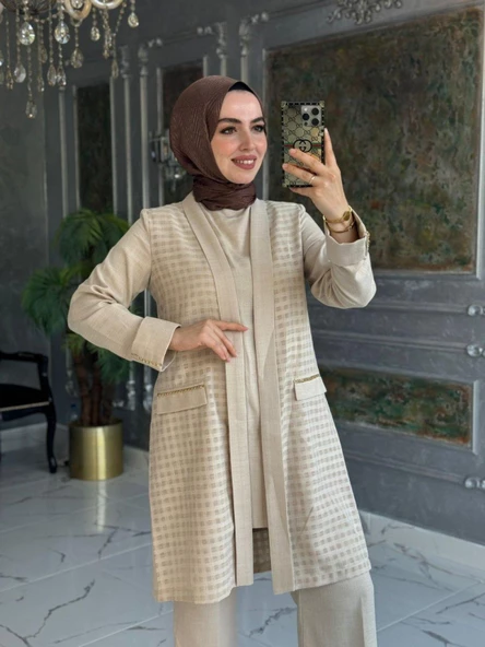 Üçlü Keten Takım Taş - 2