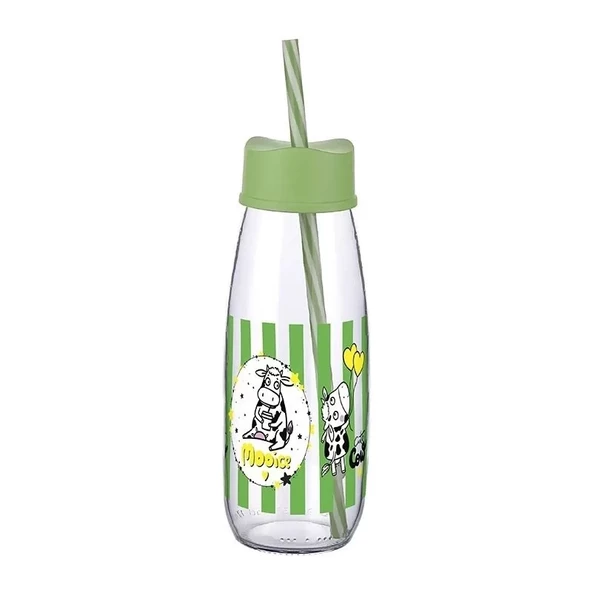 Hayvan Figürlü Pipetli Su Ve Süt Şişesi Cam 500 Ml - 4