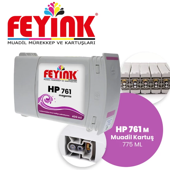 Feyink Hp 761-765 Magenta (M) Feyink Muadil Kartuş 400ml Designjet 7100/T7200