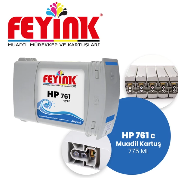 Feyink Hp 761-765 Cyan (C) Feyink Muadil Kartuş 400ml Designjet 7100/T7200