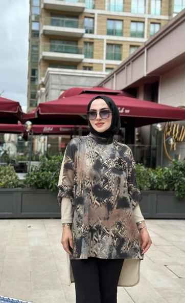 Rosa Örme Tunik-Bej Bej - 2