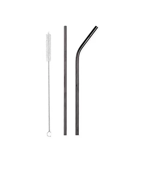 5 Parça Metal Pipet - Paslanmaz Çevre Dostu Metal Pipet Fırça Seti - 3