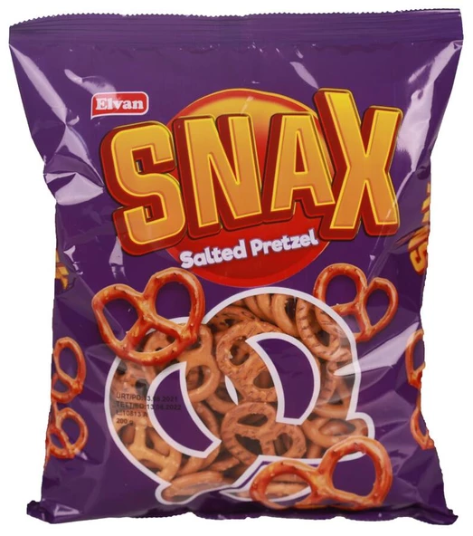 Elvan Snax Pretzel Tuzlu Kraker 200 Gr.  (1 Poşet)