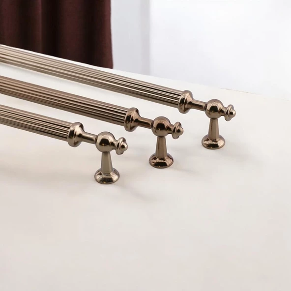 Nesil Çizgili Bronz Metal Kulp 192 mm Mobilya Çekmece Mutfak Dolabı Dolap Kulpları Kulpu Kulpları - Resim 7