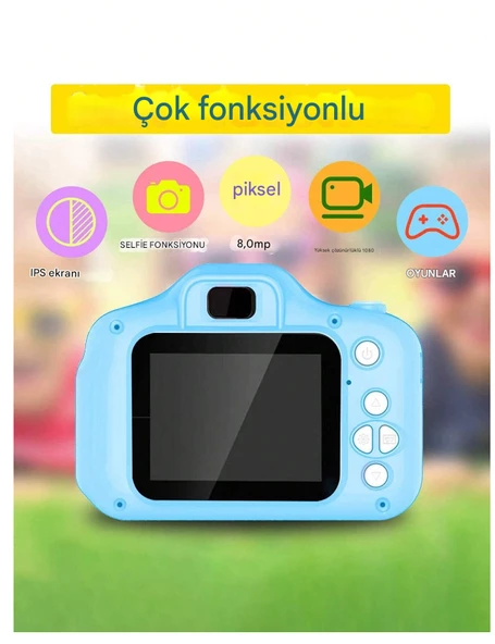 QASUL Kızlar/Erkekler için HD Dijital Video Kamera Oyuncakları Taşınabilir  Akıllı Çocuk Dijital Kamera - 5