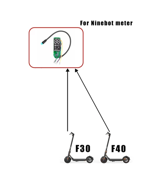 Ninebot F30 / F40 Elektrikli Scooter Ölçer Yedek Parça İçin Dijital Ekran Ölçer - 4