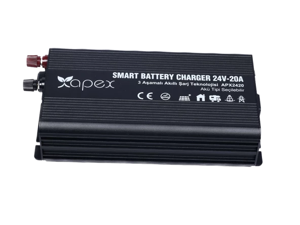 Apex 24V 20A Smart AC-DC Akü Şarj Cihazı