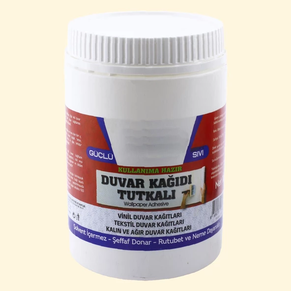Duvar Kağıdı Yapıştırıcısı 1 kg Sıvı Hazır Tutkal Vinil Tekstil Kağıtları Sentetik Polimer Şeffaf - 2