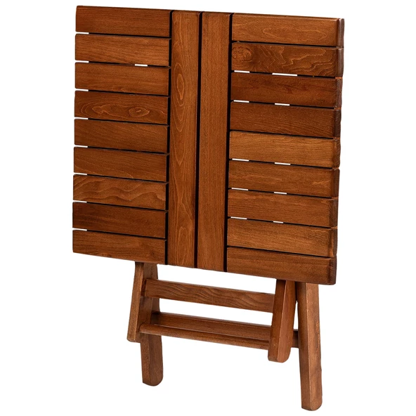 Avşa Katlanır Ahşap Bahçe Balkon Seti: 60x60 Masa + 2 Sandalye - 7