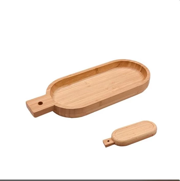 Bambu Sunum Tabağı Salata Meyve Çerez Kasesi - 3