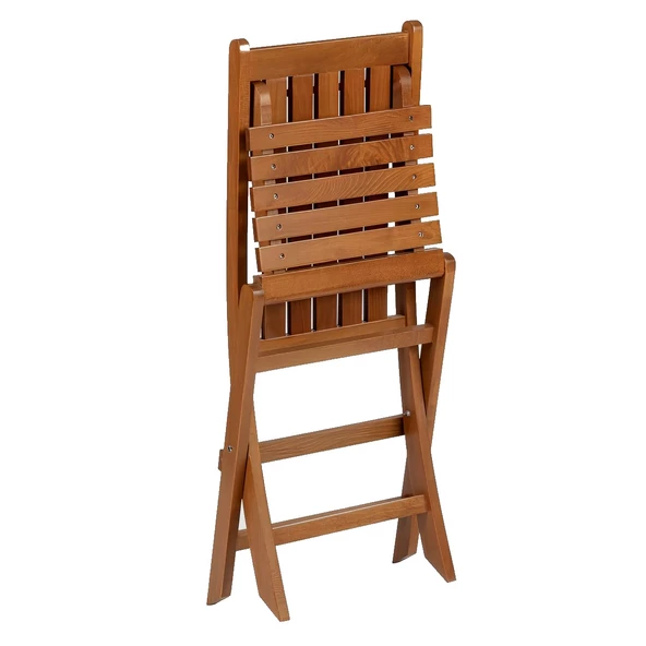 Avşa Katlanır Ahşap Bahçe Balkon Seti: 80x80 Masa + 2 Sandalye - 7
