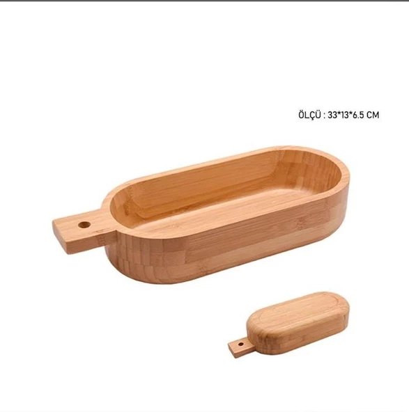 Bambu Sunum Kasesi Derin Kase Salata Meyve Çerez Kasesi - 2