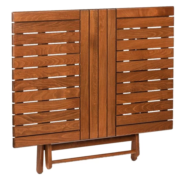 Avşa Ahşap Katlanır Bahçe Balkon Seti: 70x120 Masa + 4 Sandalye - 3