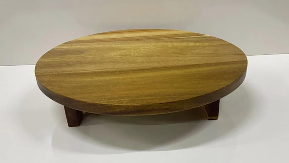 Akasya Ayaklı Sunumluk Yuvarlak 25 CM