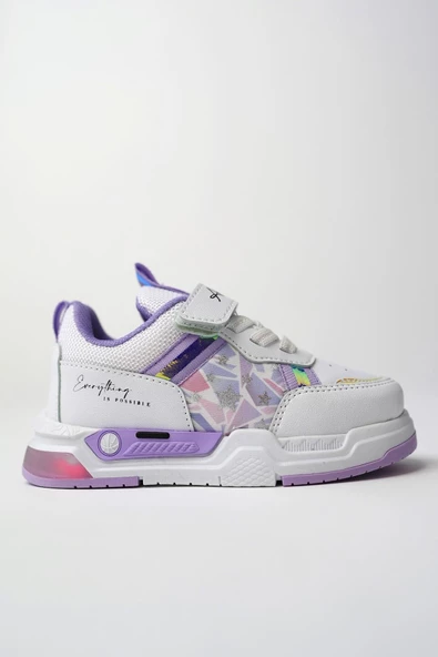 Muggo DORY Garantili Işıklı Bağcıklı ve Cırtlı Unisex Çocuk Sneaker Spor Ayakkabı - 5