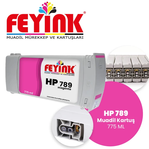 Feyink Hp Latex 789 Magenta (M) Orijinal Mürekkep Dolumlu Feyink Kartuş 775ml L25500