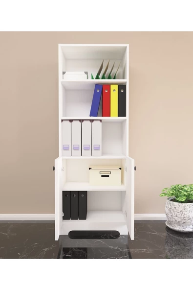 Nur Mobilya Kapaklı Ofis Dolabı Kütüphane Kitaplık - 2