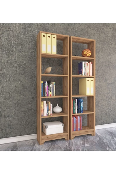 Nur Mobilya 2'li Dar Kitaplık Arkalıksız Model Bazalı - 2
