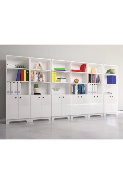 Nur Mobilya 6'lı Kitaplık Seti Ofis Dolabı Kütüphane