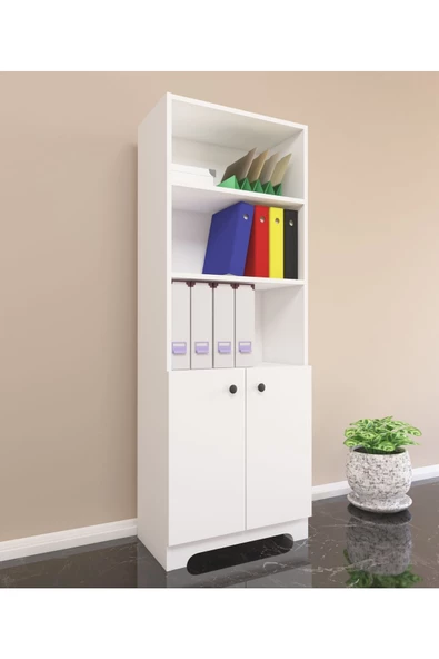 Nur Mobilya 4'lü Kapaklı Kitaplık Ofis Dolabı Kütüphane - 2