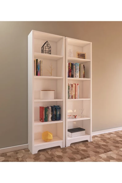 Nur Mobilya Ecem 2'li Kitaplık Seti Beyaz - 2