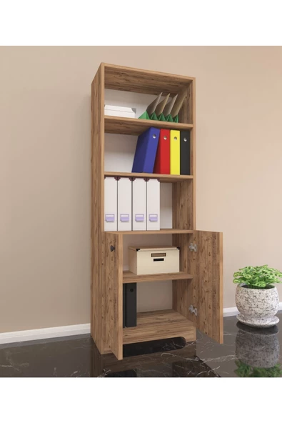 Nur Mobilya 4'lü Kapaklı Kitaplık Ofis Dolabı Kütüphane - 4