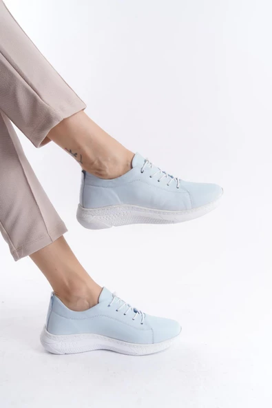 Kadın Hakiki Deri Günlük Ayakkabı Akıllı Bağcıklı Rahat Taban Kadın Spor Ayakkabı - Resim 2