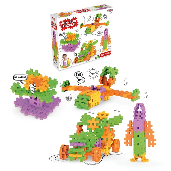 Eğitici Oyuncak Fun Fun Puzzle 128 Parça Erkek - Kız Yapboz