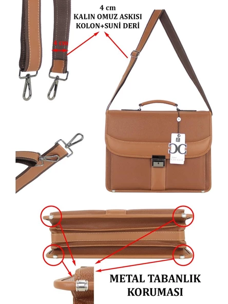 Deri Evrak Çantası Laptop Bölmeli 15.6 " İnç - 9