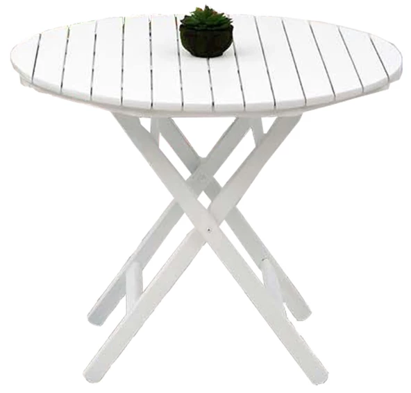 Ürgüp Pamukkale Bahçe Balkon Seti: 60Cm Masa + 2 Adet Sandalye Katlanır Ahşap Takım - 5