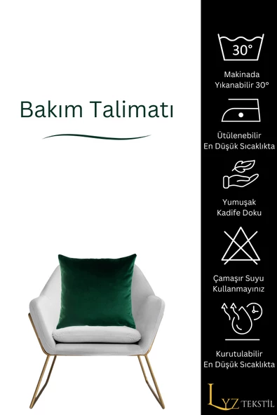 Lüks 1. Sınıf Petek Kadife Dokulu Dekoratif Kırlent Kılıfı - 4