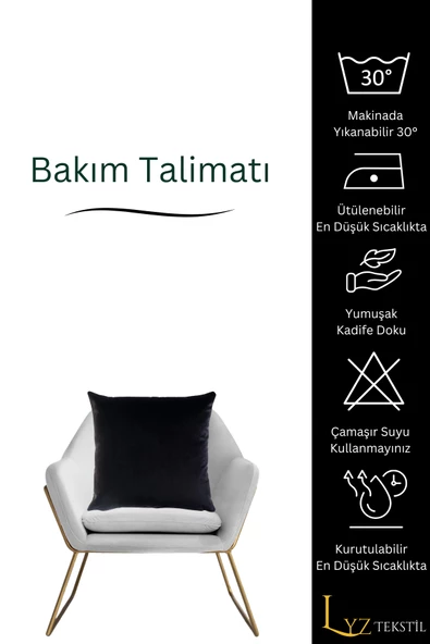 Lüks 1. Sınıf Petek Kadife Dokulu Dekoratif Kırlent Kılıfı - 4