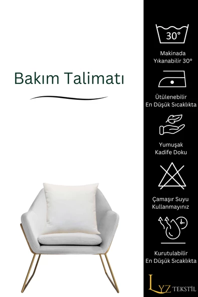 Lüks 1. Sınıf Petek Kadife Dokulu Dekoratif Kırlent Kılıfı - 4