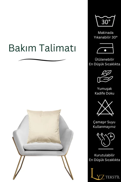 Lüks 1. Sınıf Petek Kadife Dokulu Dekoratif Kırlent Kılıfı - 4