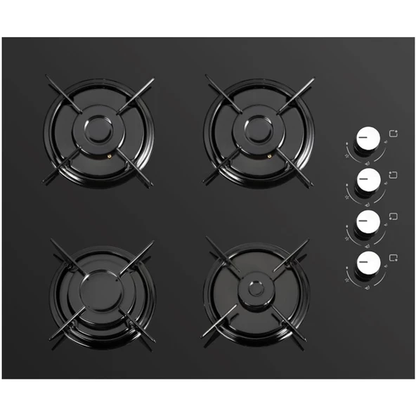 Luxell Lx-40 Tshdf 4 Gözlü Siyah Cam Set Üstü Ocak (Doğalgaz Uyumlu) - 2