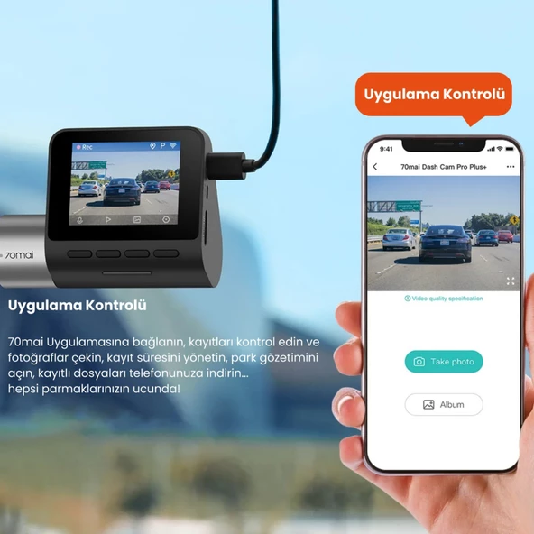 70mai Dash Cam Pro Plus+Arka Kamera RC06 Set - 2