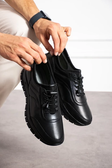 Albishoes Erkek Hakiki Deri Kışlık Casual Ayakkabı Kauçuk Taban Yumuşak Rahat Günlük Deri Ayakkabı - 5