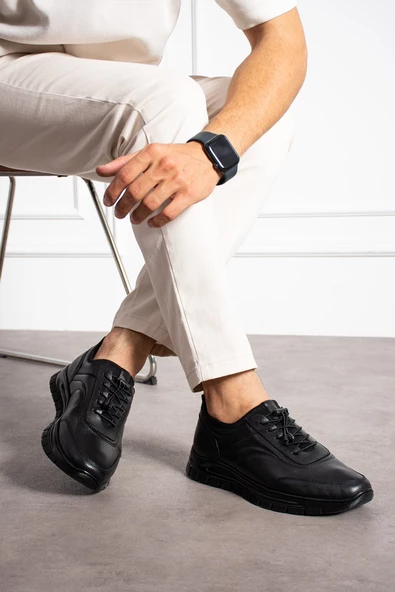 Albishoes Erkek Hakiki Deri Kışlık Casual Ayakkabı Kauçuk Taban Yumuşak Rahat Günlük Deri Ayakkabı - 2