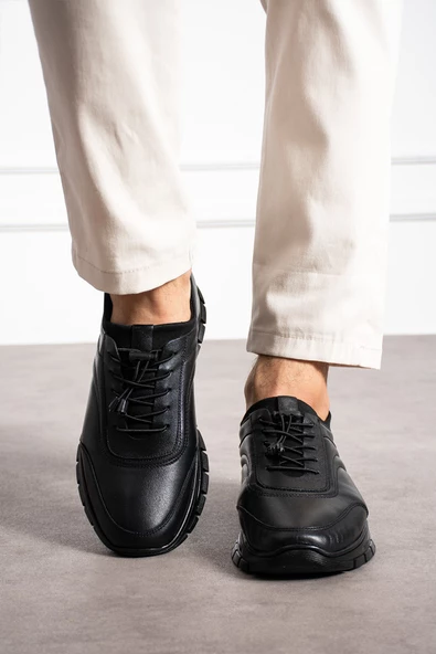Albishoes Erkek Hakiki Deri Kışlık Casual Ayakkabı Kauçuk Taban Yumuşak Rahat Günlük Deri Ayakkabı - 4