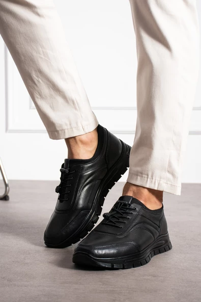 Albishoes Erkek Hakiki Deri Kışlık Casual Ayakkabı Kauçuk Taban Yumuşak Rahat Günlük Deri Ayakkabı - 3