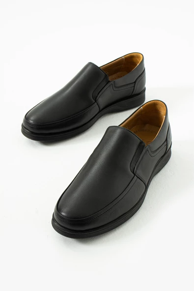 Albishoes Kışlık Kauçuk Kaymaz Taban Hakiki Deri Anatomik Baba Ayakkabı Erkek Günlük Ayakkabı(39-46) - 5
