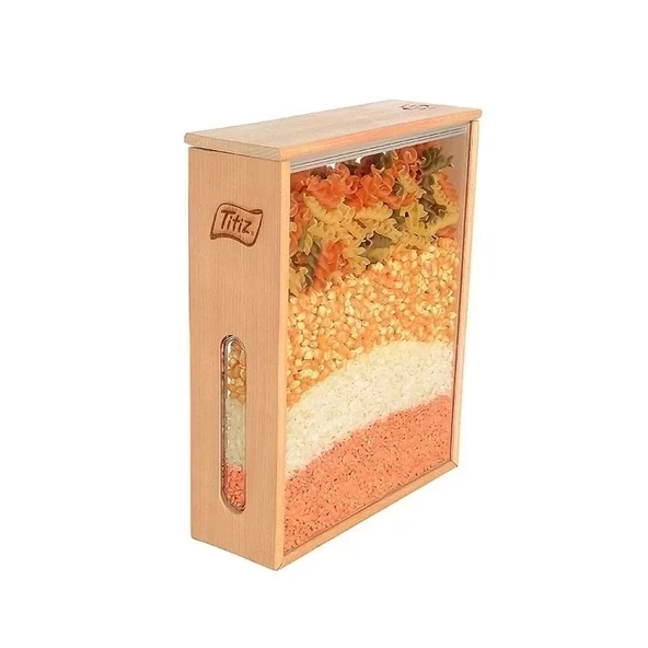 Ahşap Saklama Kabı Woodbox Bakliyat Organizer 1.7 Lt