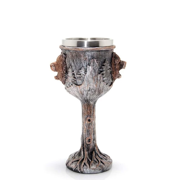 Himarry Kurt Tasarımlı Paslanmaz Çelik Kadeh Bardak - 2