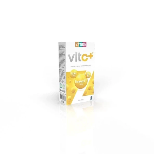 Zynde Vit C+ Vitamin C İçeren Takviye Edici Gıda 30 Tablet