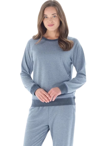 Feyza Kadın Uzun Kol Pijama Takımı 4928 - Resim 4