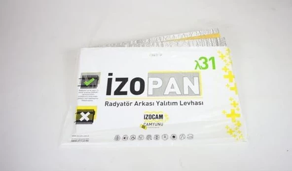 İZOCAM 2'Lİ FOLYOLU KALORİFER-RADYATÖR-SOBA ARKALIĞI İZOPAN 15MMX55CMX90CM - 2