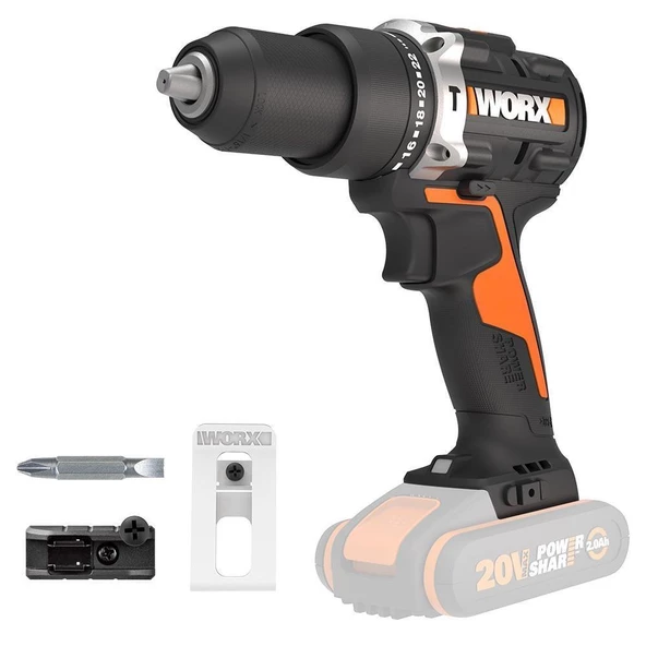 WORX WX352.9 Şarjlı Darbeli Matkap (Akü Dahil Değildir) 20Volt