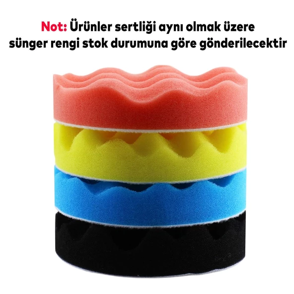 Oto Araç Araba Pasta Cila Polisaj Yumurta Ped + 115 mm Taban + Matkap Adaptörü Parlatıcı Çizik Giderici 3'Lü SET - 5