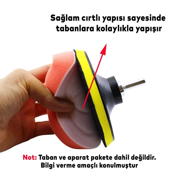 Oto Araç Araba Pasta Cila Polisaj Yumurta Ped Sünger 115 mm Cırtlı Parlatıcı Çizik Giderici Parlatma Pet - 2